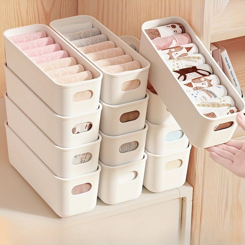 Baby Clothes Organiser - 4 Stück weiße Kunststoff-Aufbewahrungsboxen – geeignet