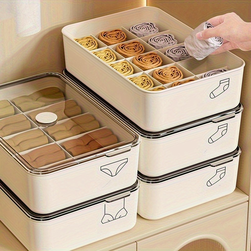 Baby Clothes Organiser - 3 Stück weiße Unterwäsche- und Socken-Organizer-Box