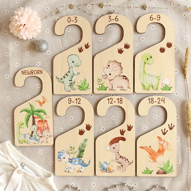 Baby Clothes Organiser - 7-teiliges Dinosaurier-Babykleidungs-Organizer-Set, Baby-Kleiderschrank-Teiler, Babykleidungs-Organisation, Kleiderbügel für