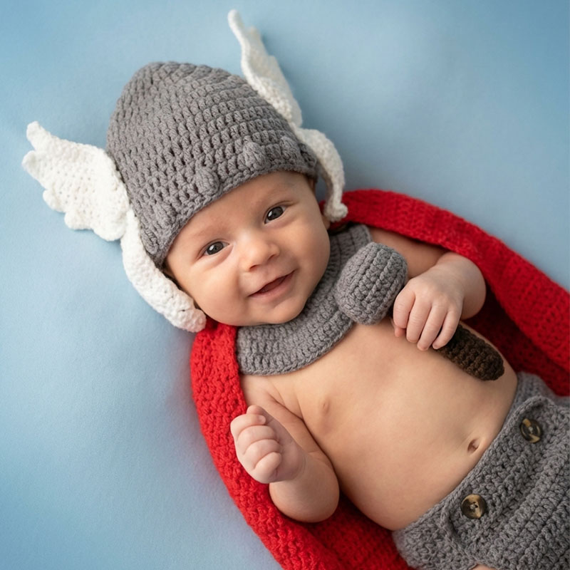 Baby Clothing Set - Neugeborenen-Fotografie-Requisiten Thor Baby-Kostüm Avengers Superhelden-Charakter Cosplay-Outfit